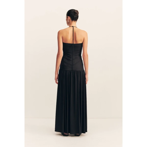 Gathered drop waist