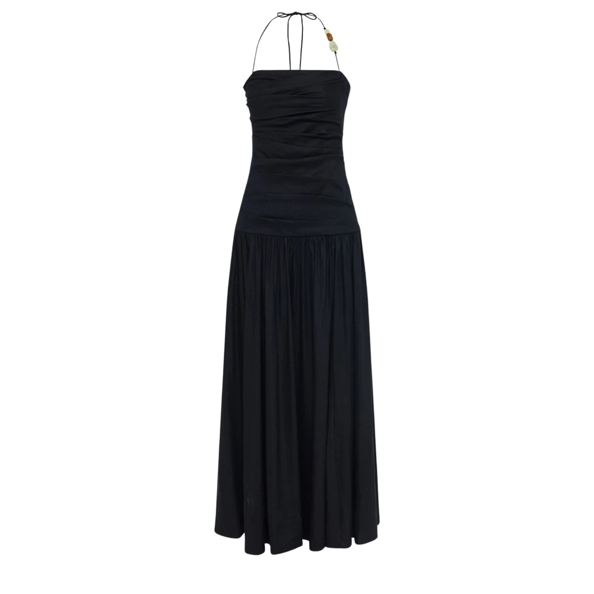 Kasbah Draped Halter Neck Maxi Dress - Black - Image 1