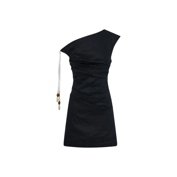Kasbah Draped Mini Dress - Black