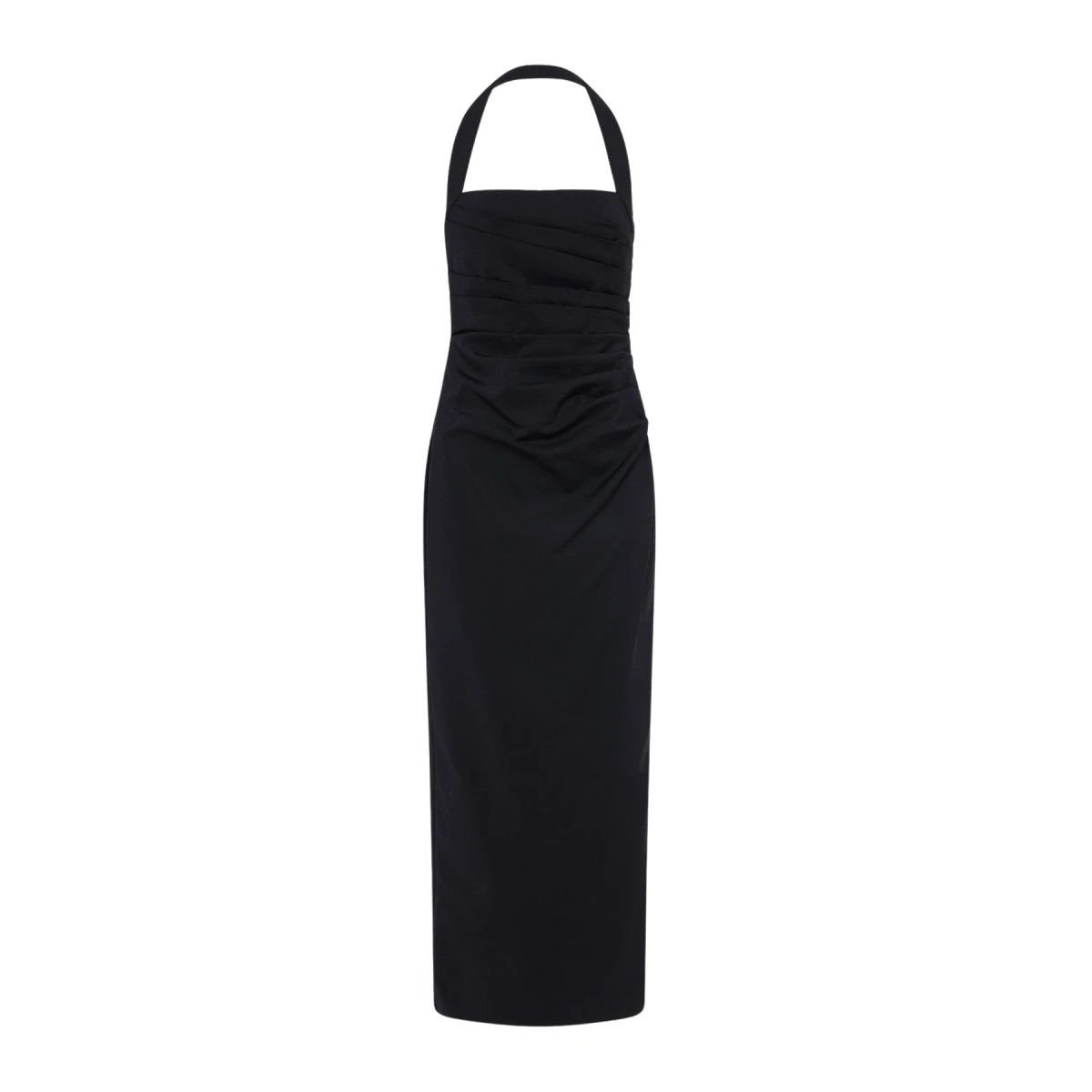 Lani Draped Halter Maxi Dress - Black - Image 1