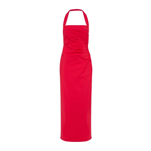 Lani Draped Halter Maxi Dress - Chilli