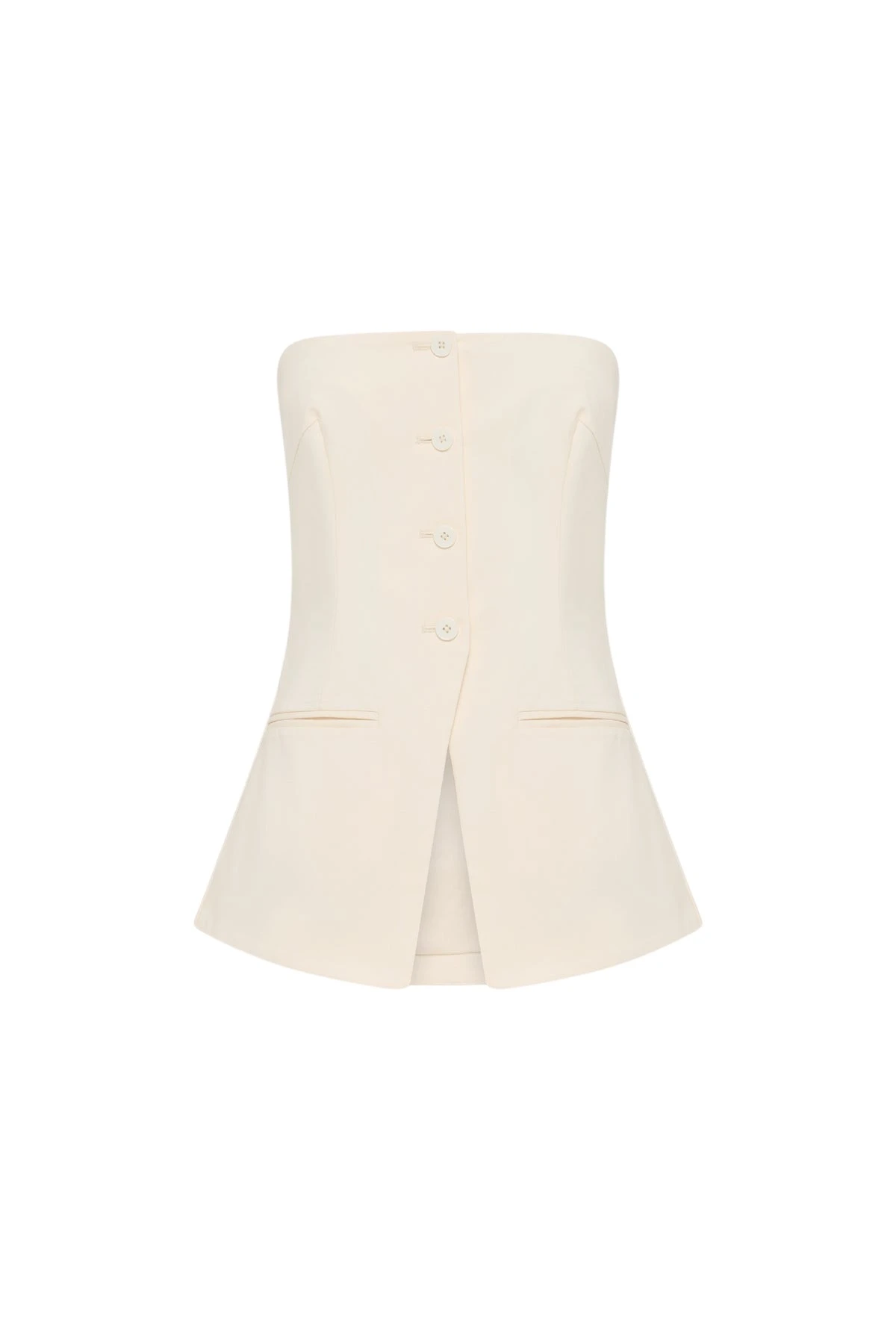 Lani Strapless Tailored Top - Rice