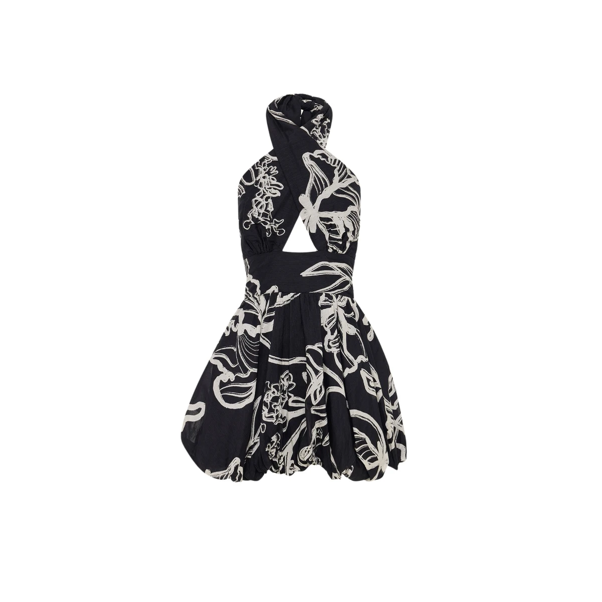 Lila Halter Bubble Mini Dress - Image 1