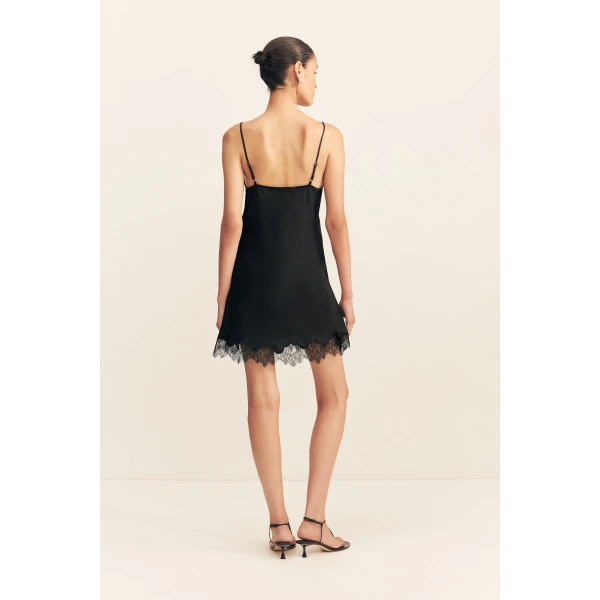 Sheer lace on hem