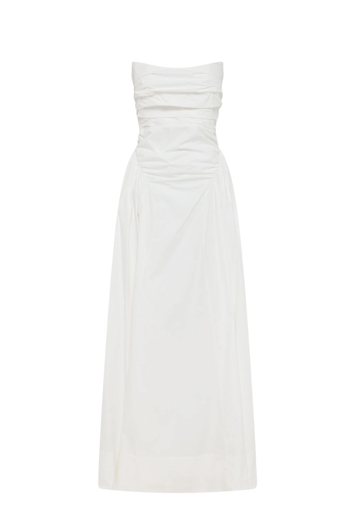 Morton Strapless Panelled Maxi Dress - White