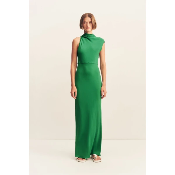 Rio Draped Cowl Maxi Dress - Abundant Green - Image 2