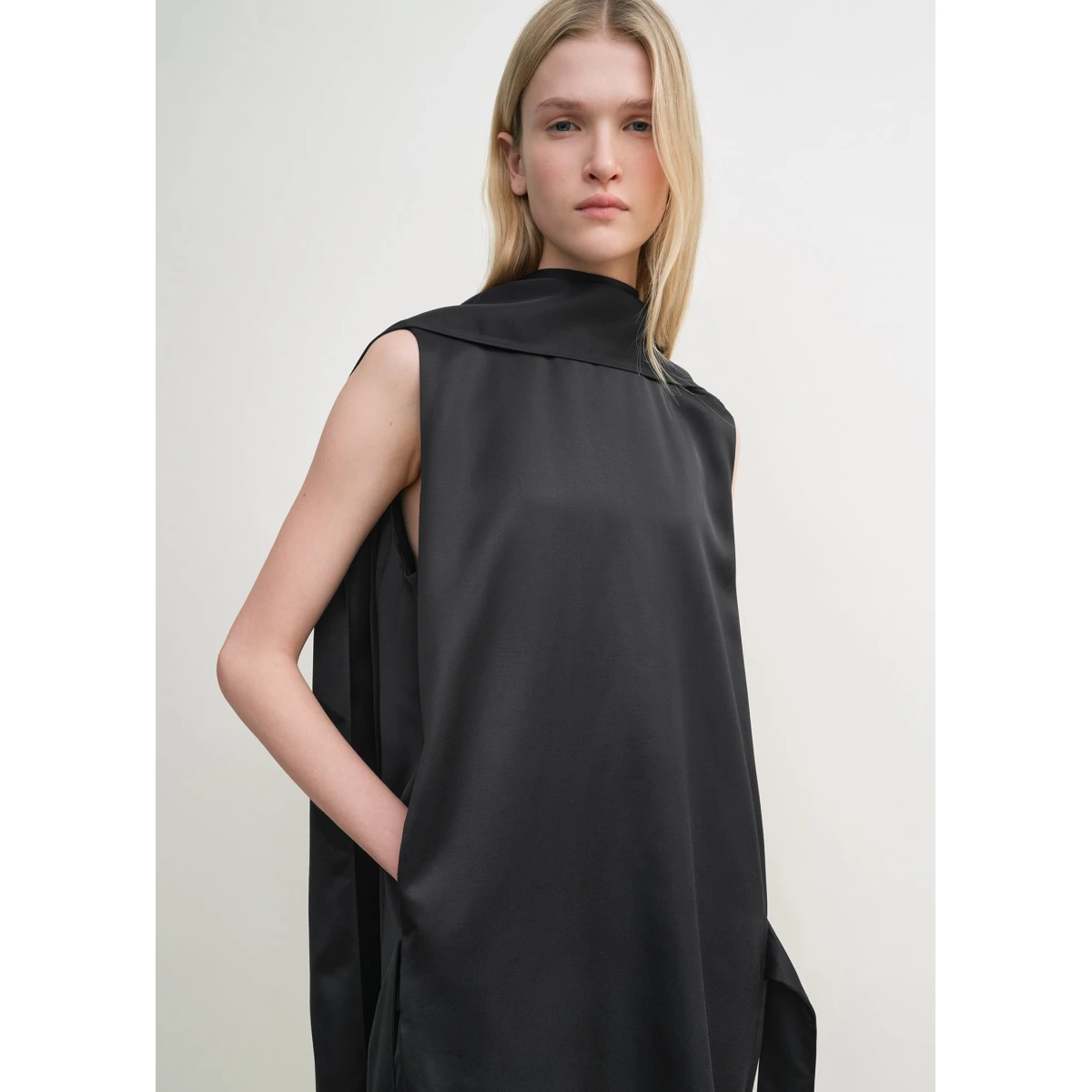 Cocoon scarf dress black - Image 5