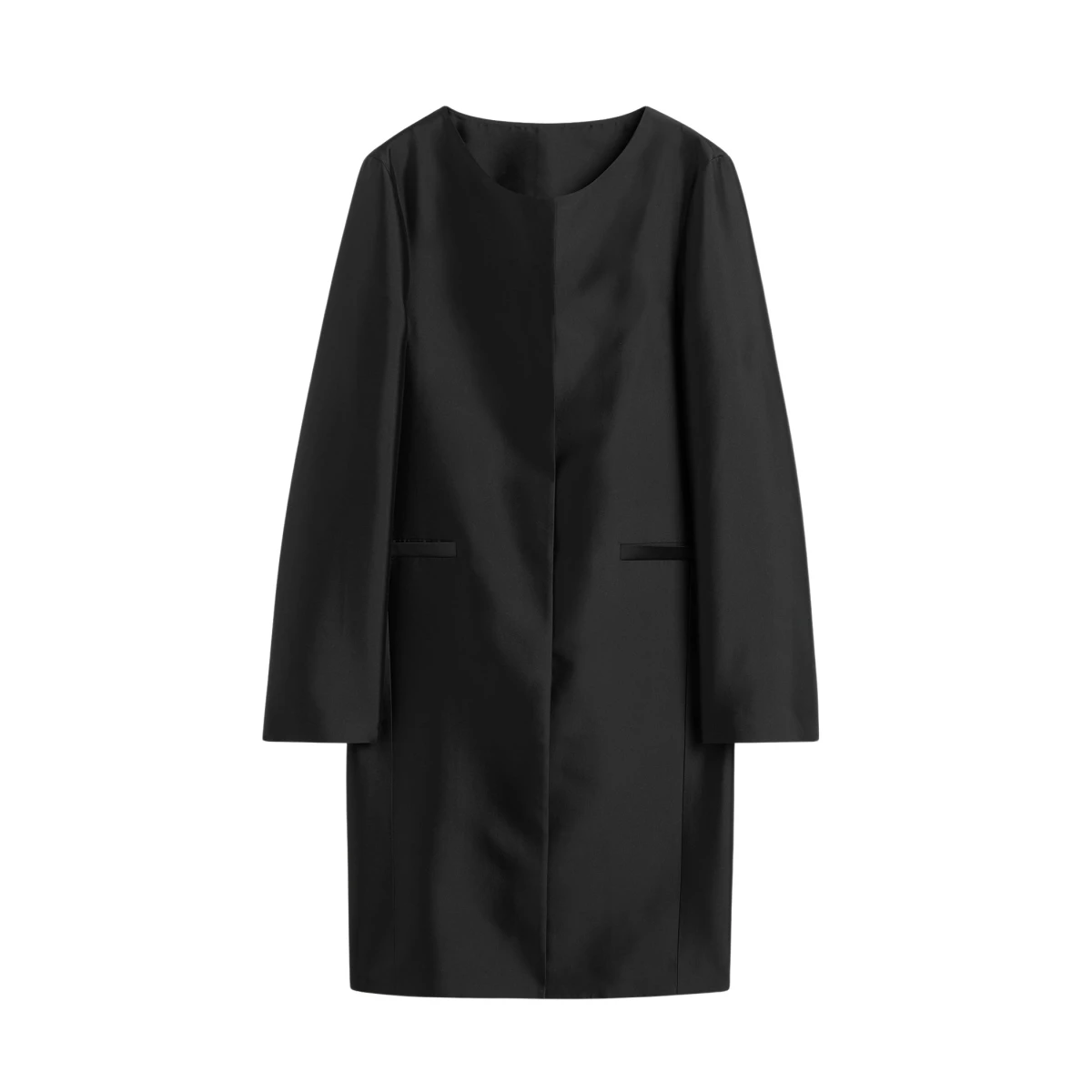 Collarless coat black - Image 1