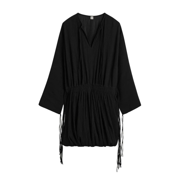 Drawstring dress black