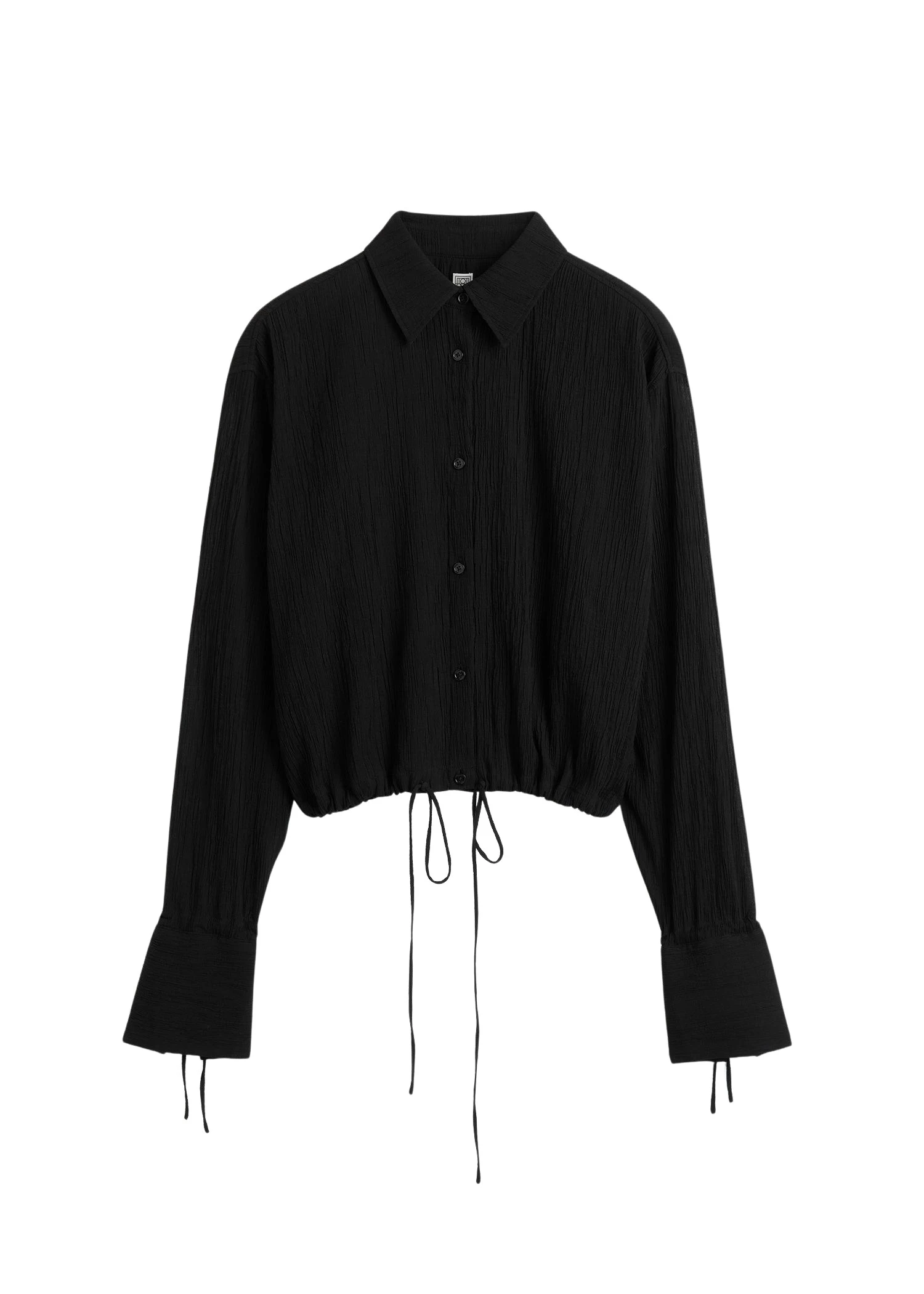 Toteme-Drawstring-shirt-black59658_nobg Toteme Top luxury Clothing from Coveti Marketplace