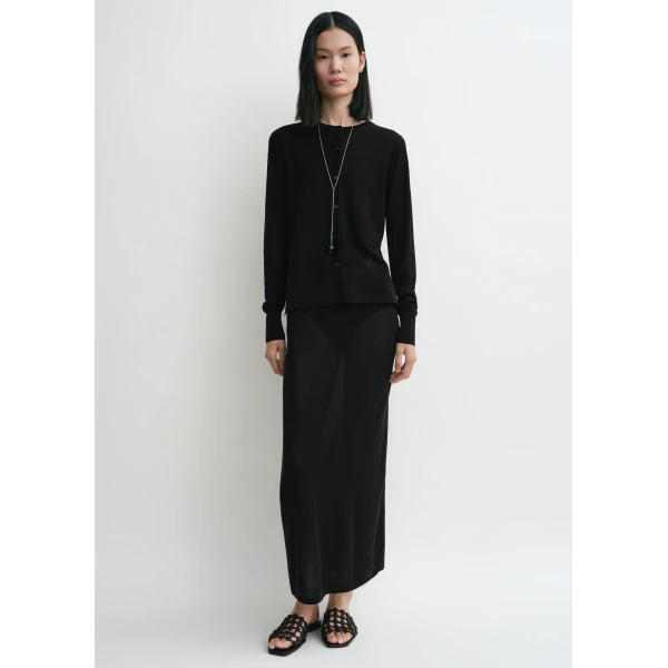 Fine knit cardigan black - Image 3