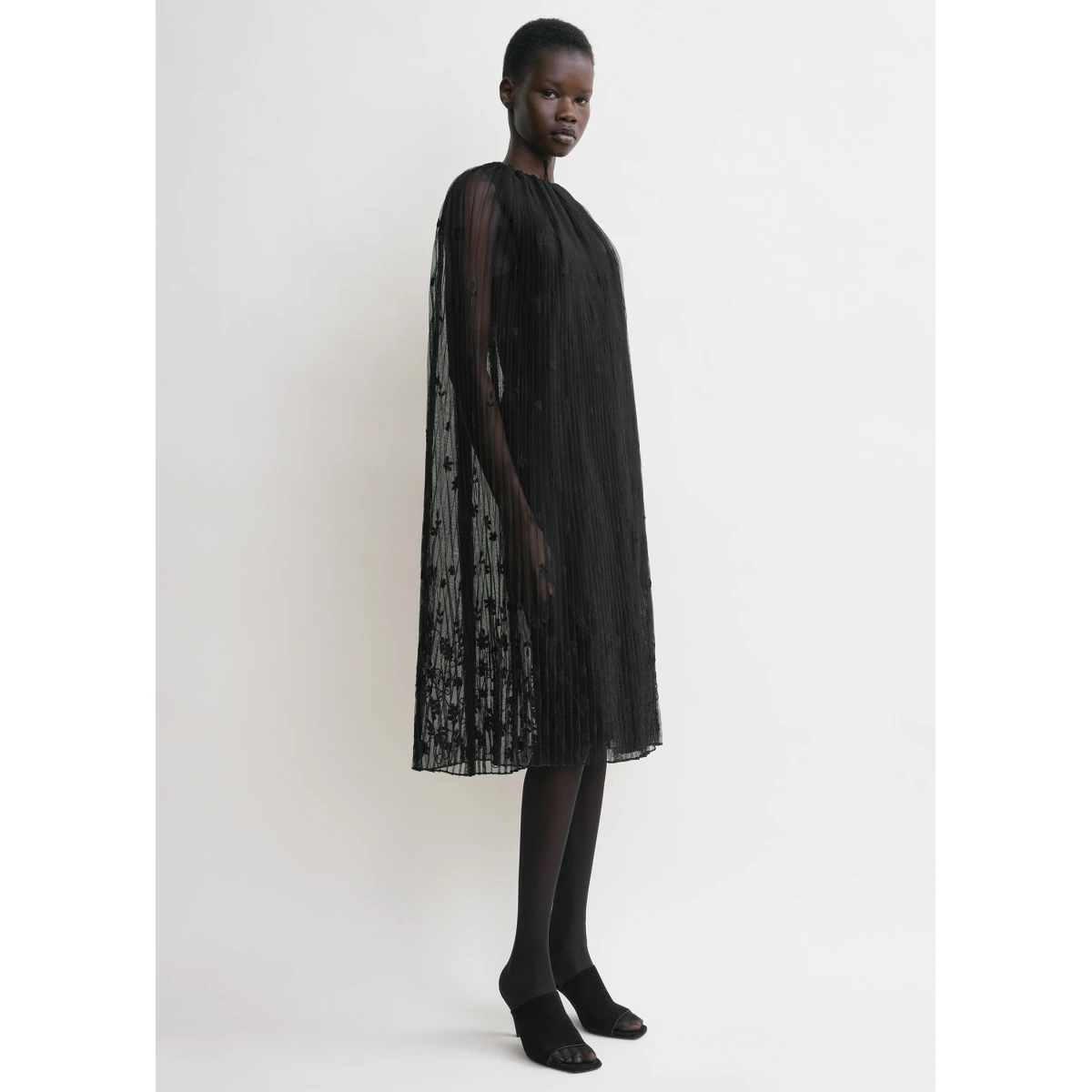 Floral tulle cape black cape - Image 3