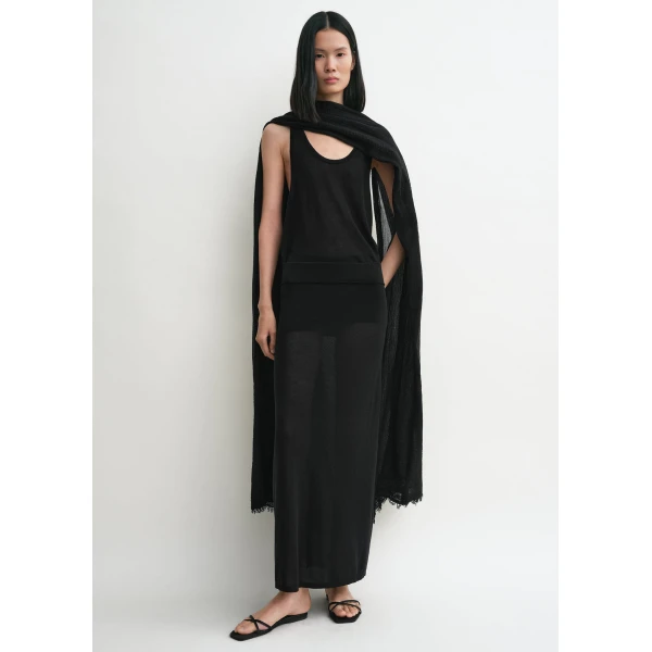 Long knit skirt black - Image 3