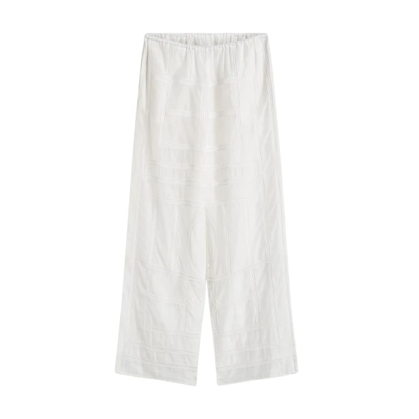 Monogram crochet pj bottoms white Pant