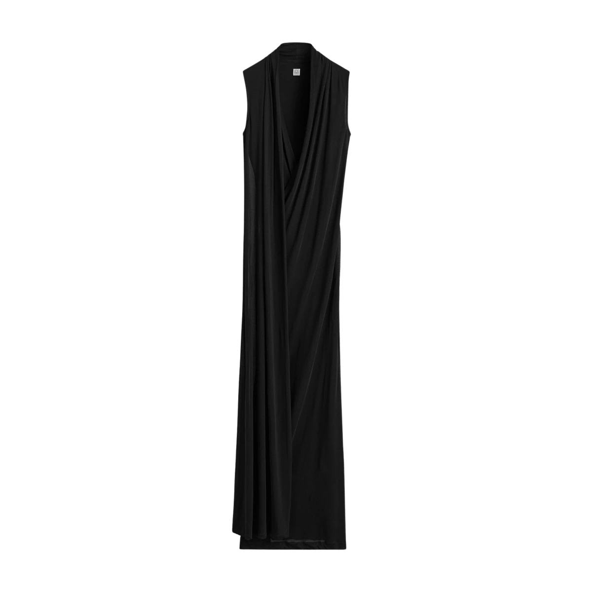 Overlapped scarf dress black - Image 1