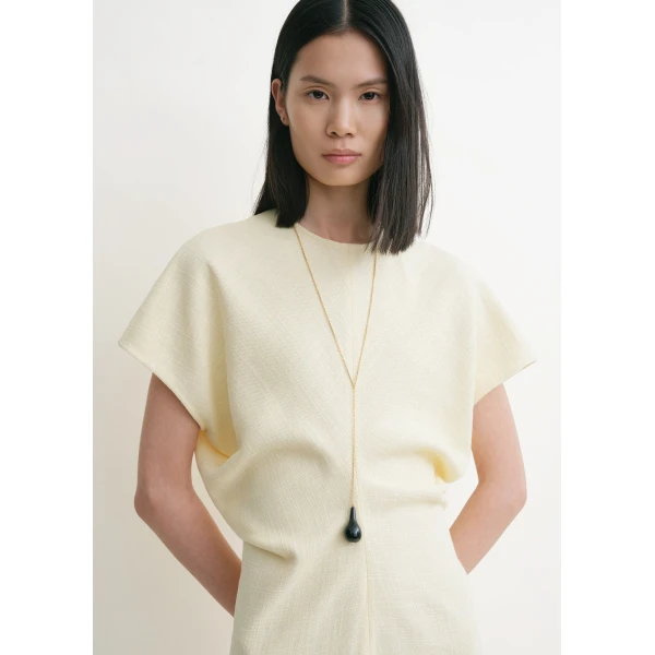 Slouch waist basketweave dress straw - Image 5