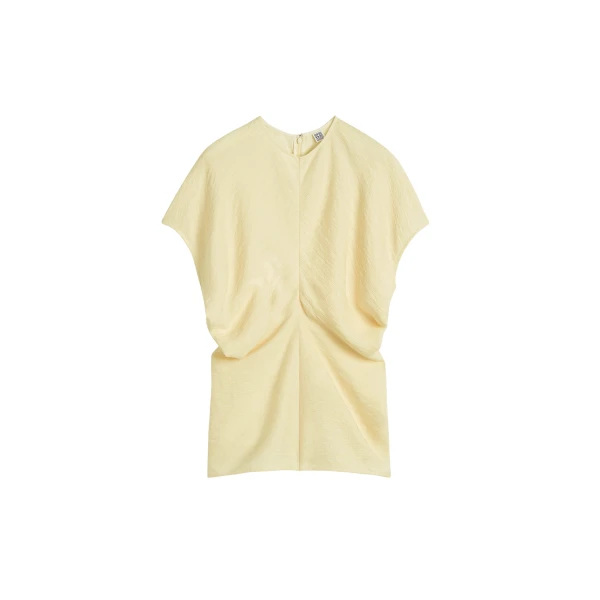 Slouch waist basketweave top straw