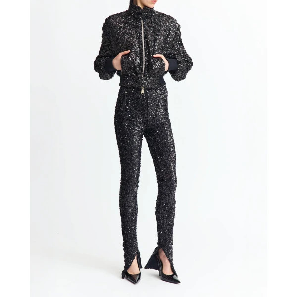 designed as a fitted silhouette that contours the leg with sleek precision.