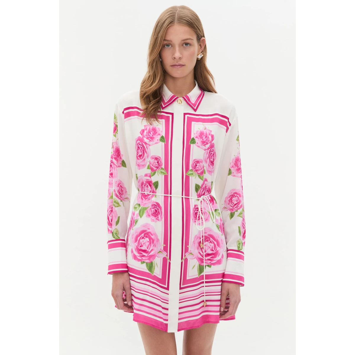 Secret Border Silk Mini Dress
