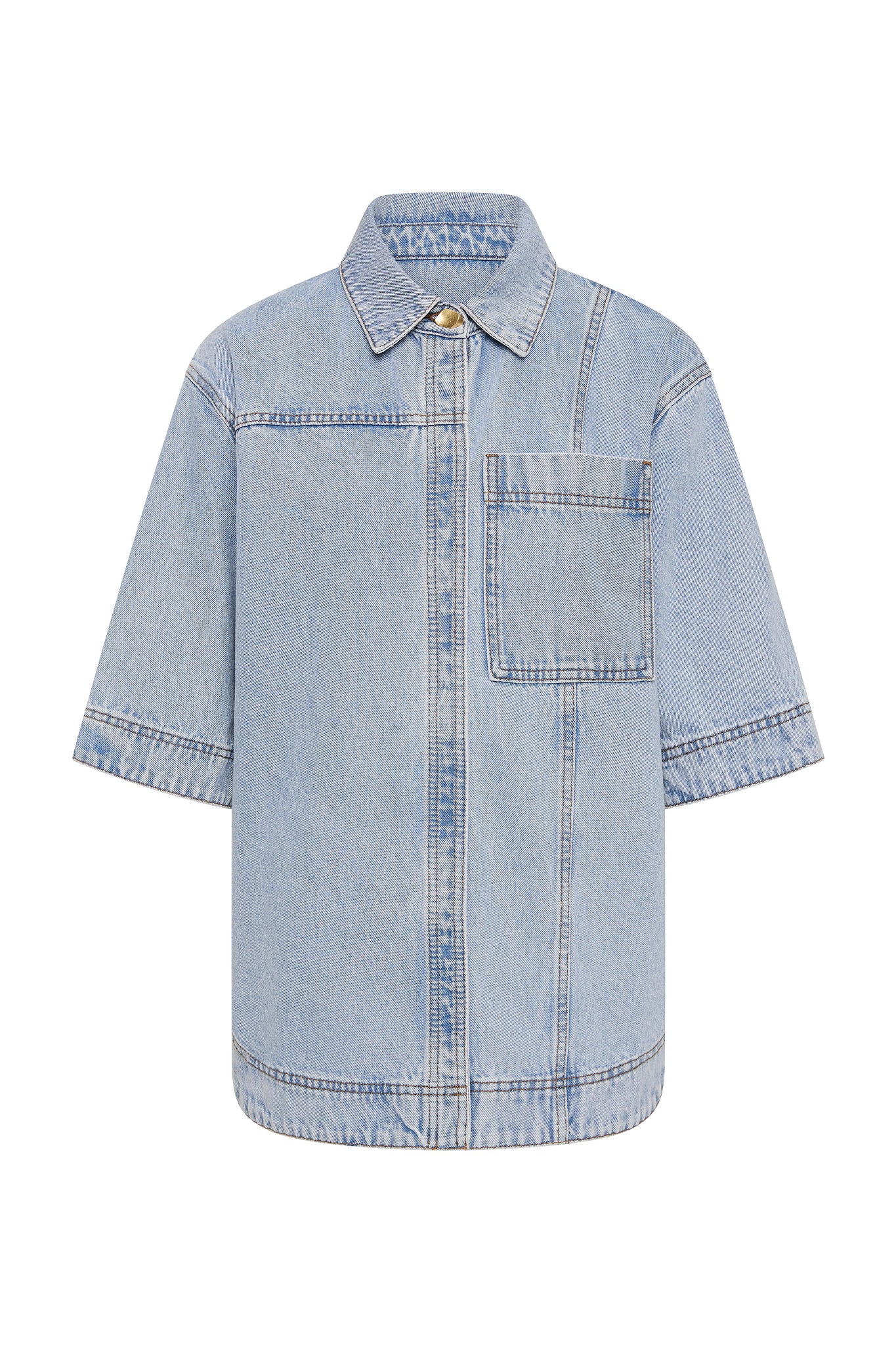 Aje Rylan Short Sleeve Denim Shirt