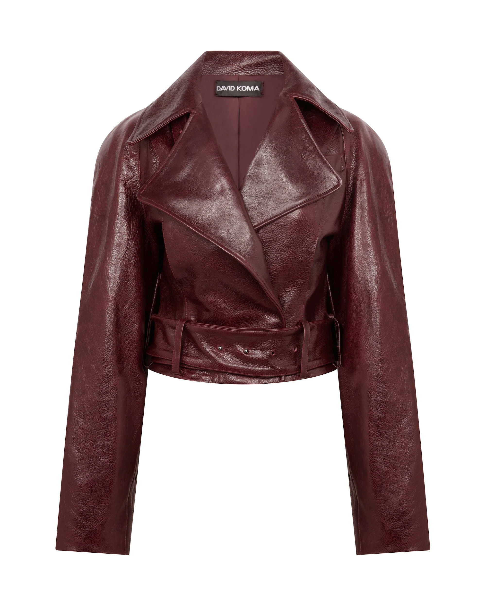 David Koma Boxy Cropped Leather Jacket