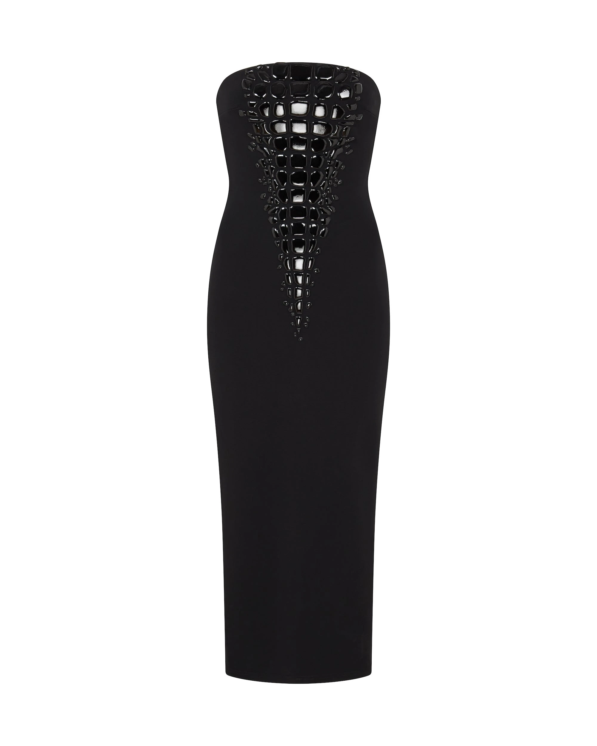 David Koma Croc Enamel Embroidery Midi Dress