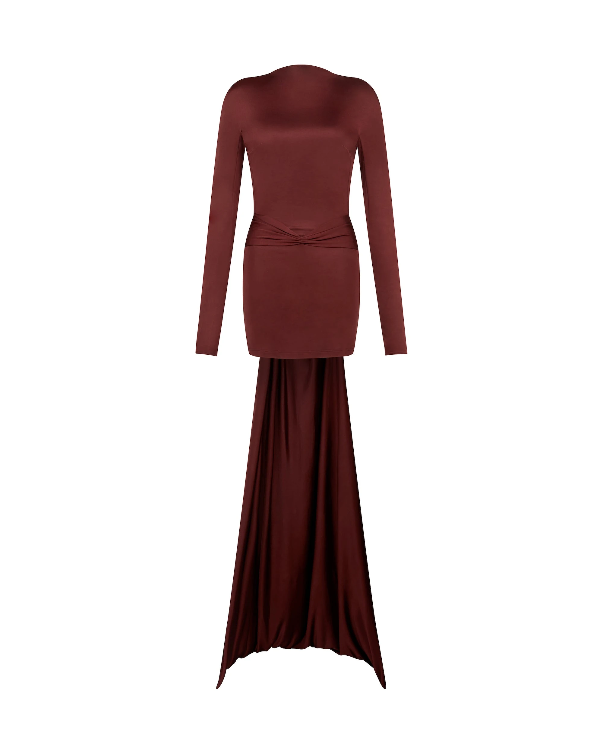 David Koma Gather Detail And Train Mini Dress