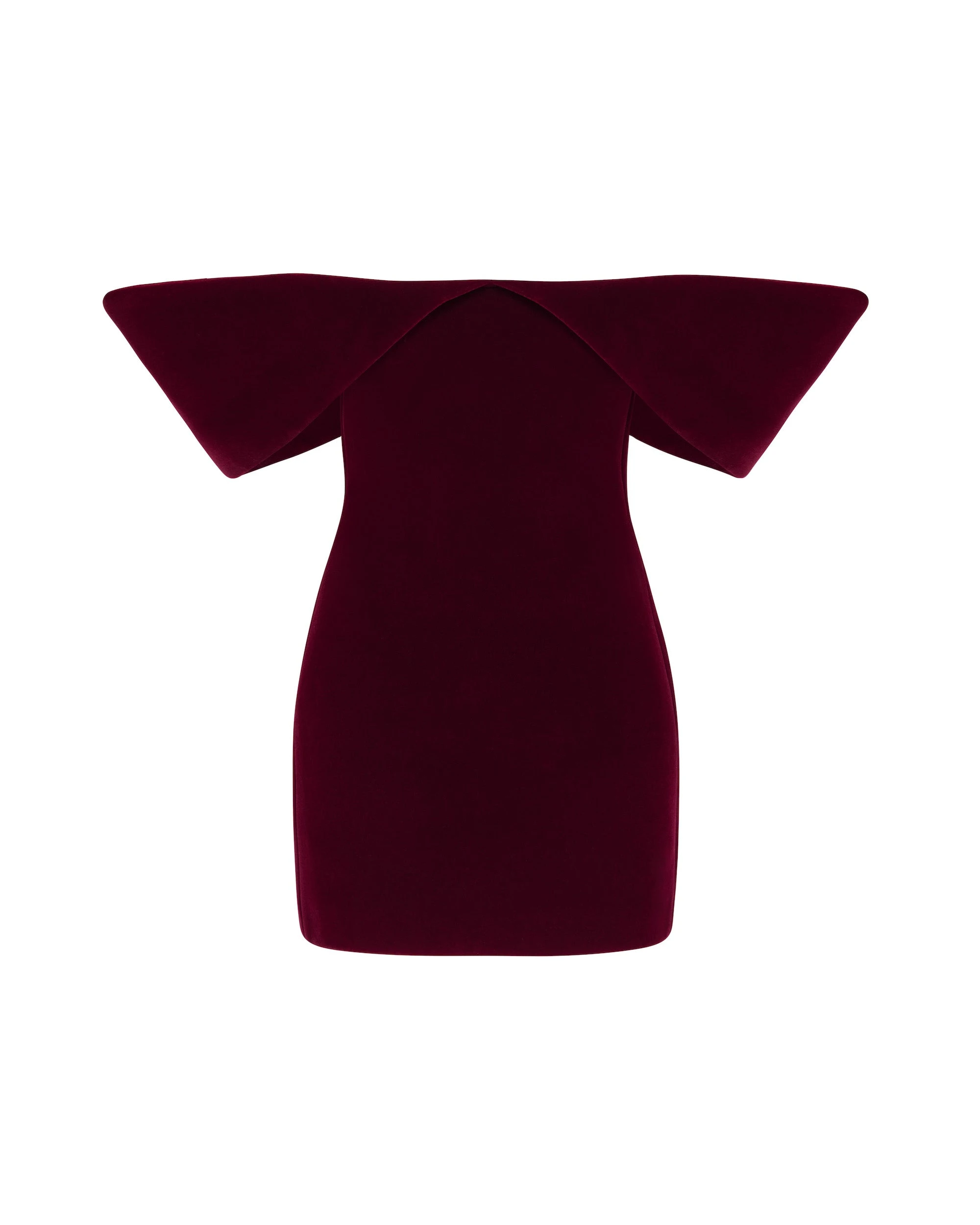 David Koma Off Shoulder Sculptured Mini Dress In Burgundy