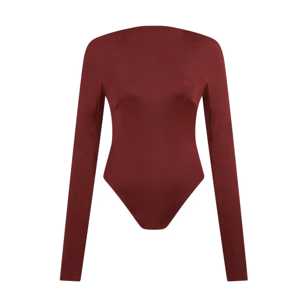 David Koma Open Back Bodysuit In Burgundy