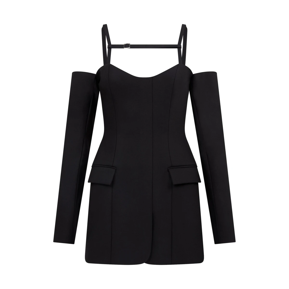 David Koma Open Shoulder Long Sleeve Mini Dress