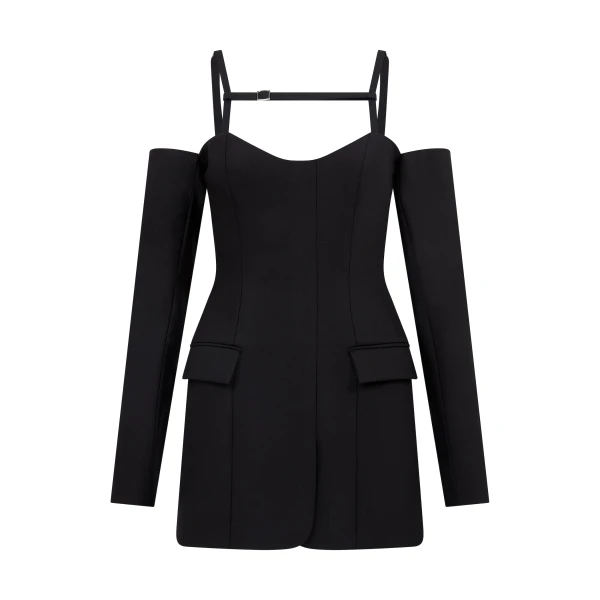 David Koma Open Shoulder Long Sleeve Mini Dress