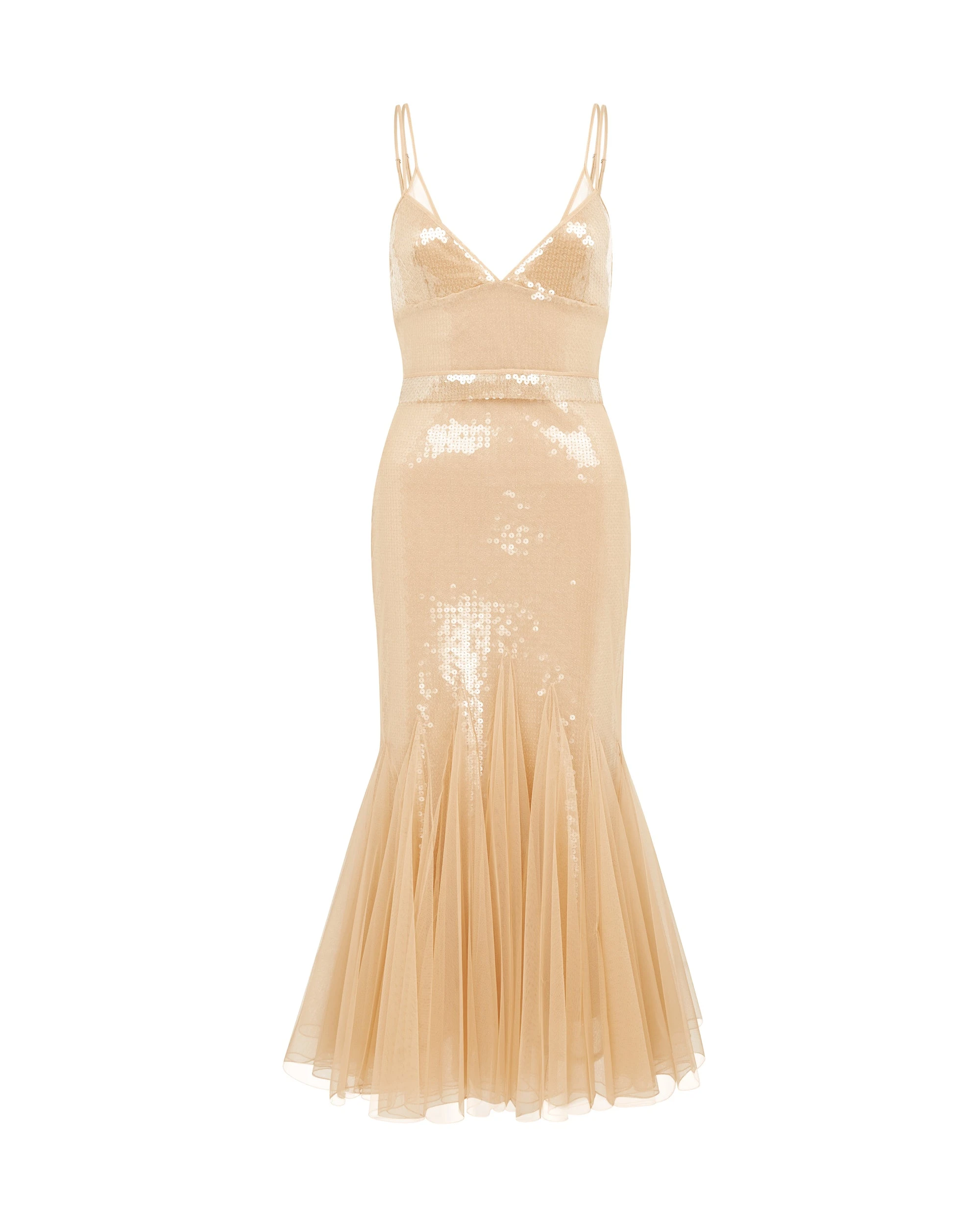 David Koma Sequin And Tulle Cami Midi Dress