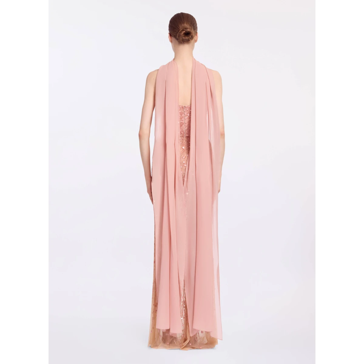 Elie Saab Bead Embroidered Strapless Dress in Pink featuring Corset Bodice – Luxury Designer Fashion at Coveti.
