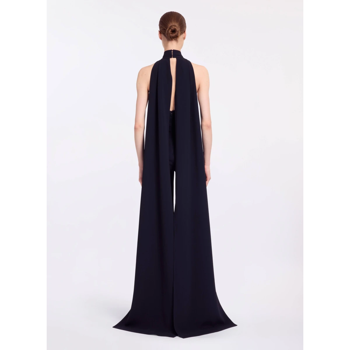 Elie Saab Crystal Embellished Cady Jumpsuit in Black featuring Crystal Embellished – Luxury Designer Fashion at Coveti.