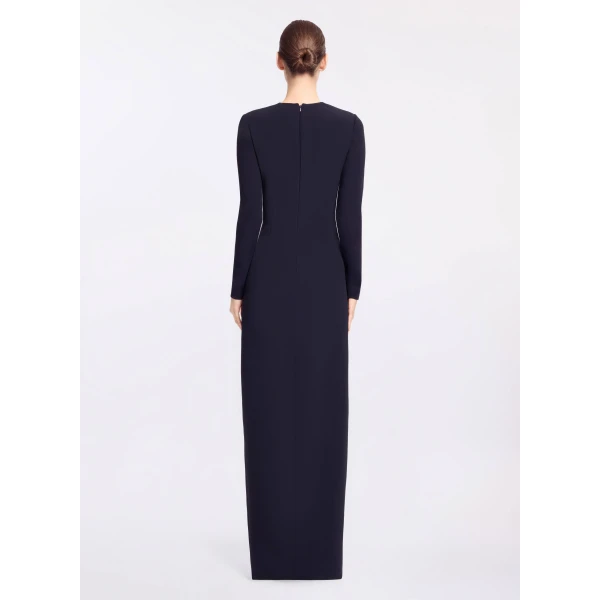 Elie Saab Crytal Embellished Long Dress in Black featuring Asymmetrical – Luxury Designer Fashion at Coveti.