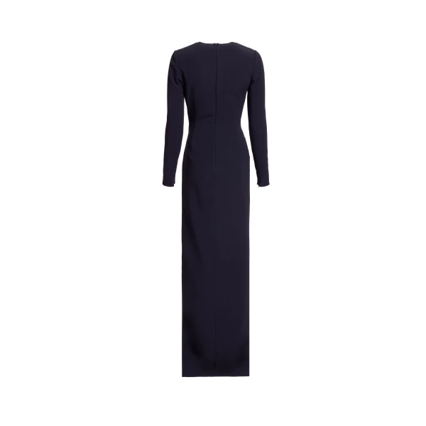 Elie Saab Crytal Embellished Long Dress in Black featuring Asymmetrical – Luxury Designer Fashion at Coveti.
