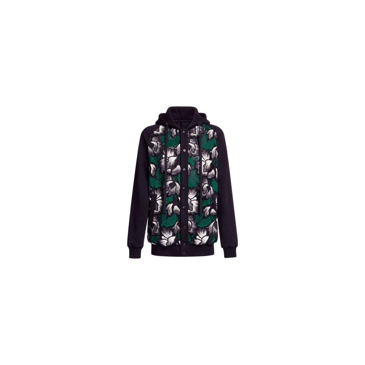 Elie Saab Macramé Bomber in Multicolour featuring Hooded Bomber – Luxury Designer Fashion at Coveti.