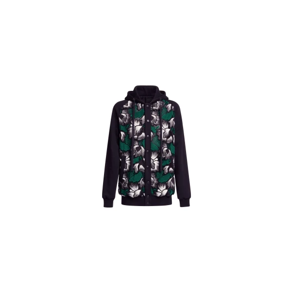 Elie Saab Macramé Bomber in Multicolour featuring Hooded Bomber – Luxury Designer Fashion at Coveti.