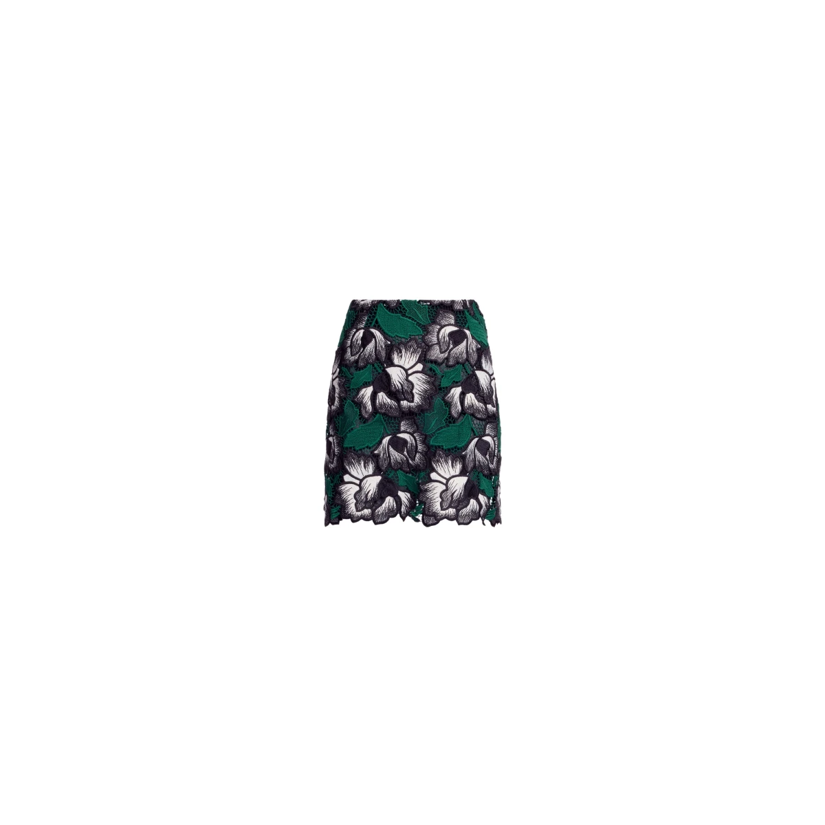 Elie Saab Macramé Short Skirt in Multicolour featuring Straight Skirt – Luxury Designer Fashion at Coveti.
