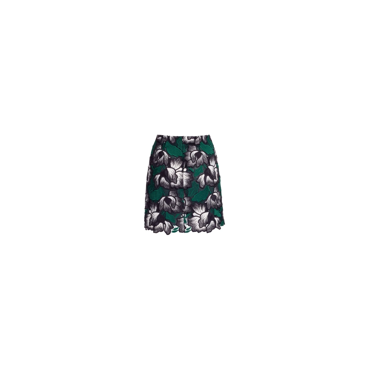 Elie Saab Macramé Short Skirt in Multicolour featuring Straight Skirt – Luxury Designer Fashion at Coveti.