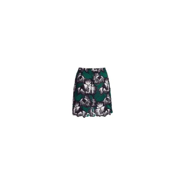 Elie Saab Macramé Short Skirt in Multicolour featuring Straight Skirt – Luxury Designer Fashion at Coveti.