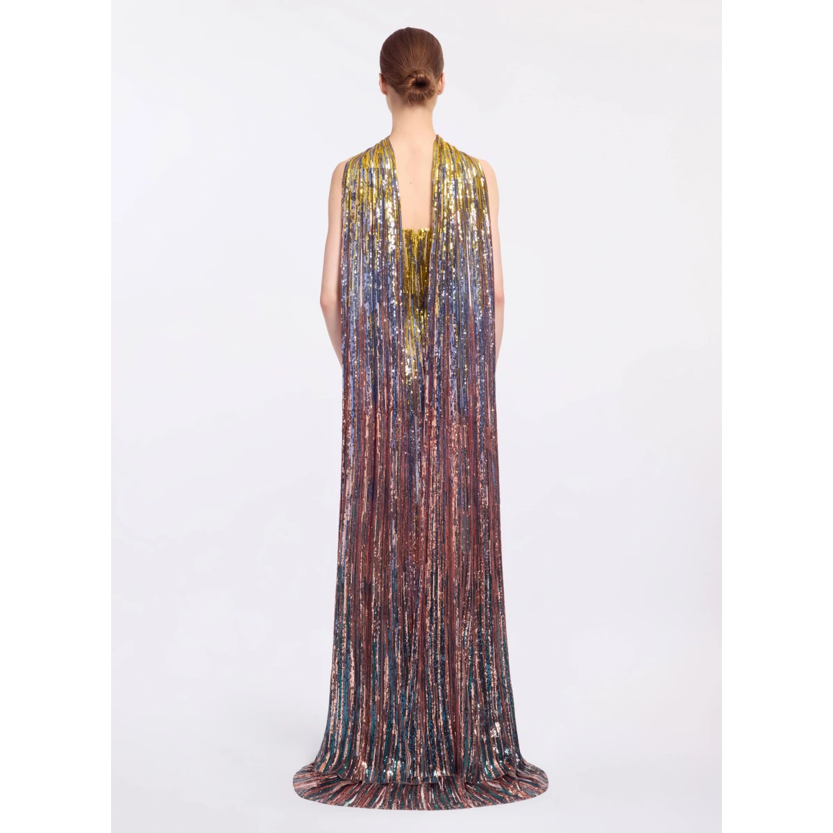 Elie Saab Multicolor Sequin Strapless Dress in Multicolour featuring Gradient-Effect Sequin Embroidery – Luxury Designer Fashion at Coveti.