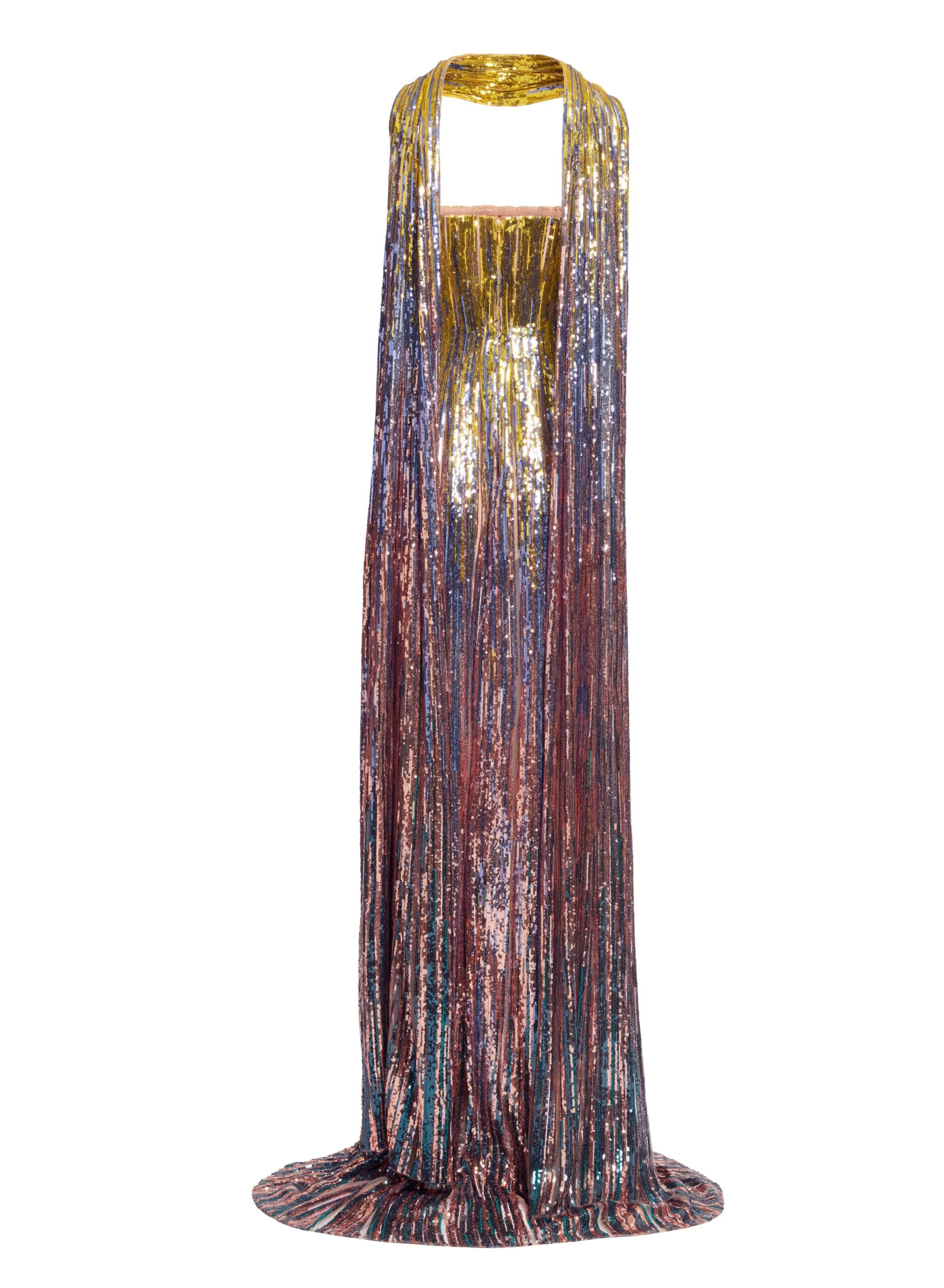 Elie Saab Multicolor Sequin Strapless Dress in Multicolour featuring Gradient-Effect Sequin Embroidery – Luxury Designer Fashion at Coveti.
