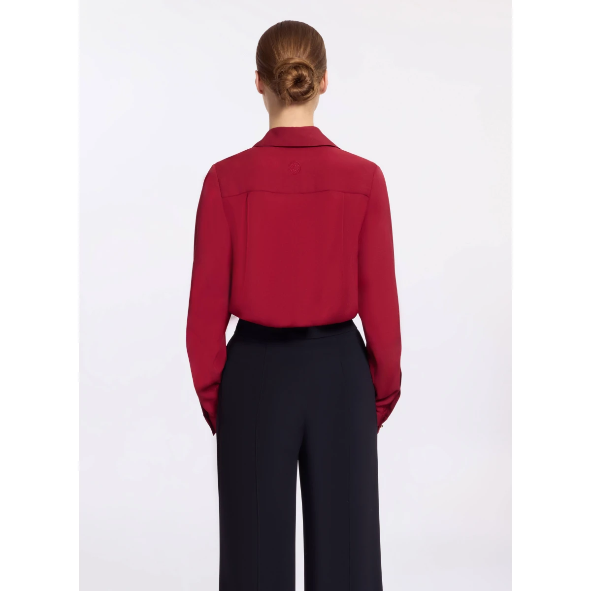 Elie Saab Silk Shirt in Red featuring  – Luxury Designer Fashion at Coveti.