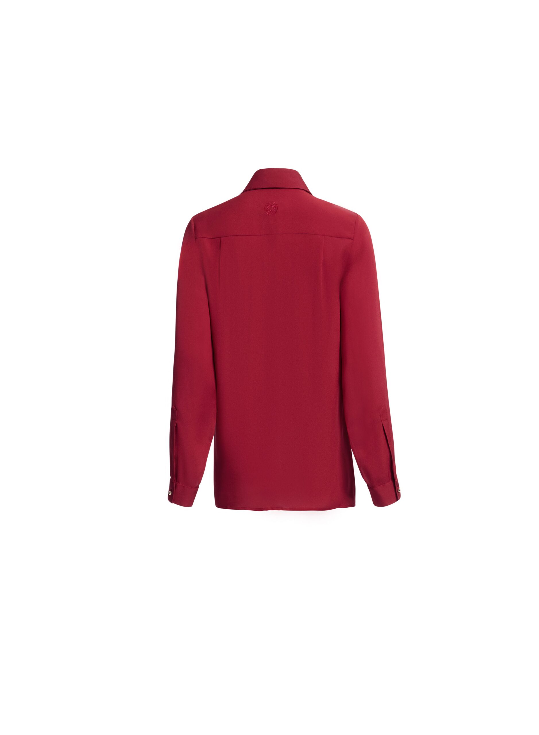 Elie Saab Silk Shirt in Red featuring  – Luxury Designer Fashion at Coveti.