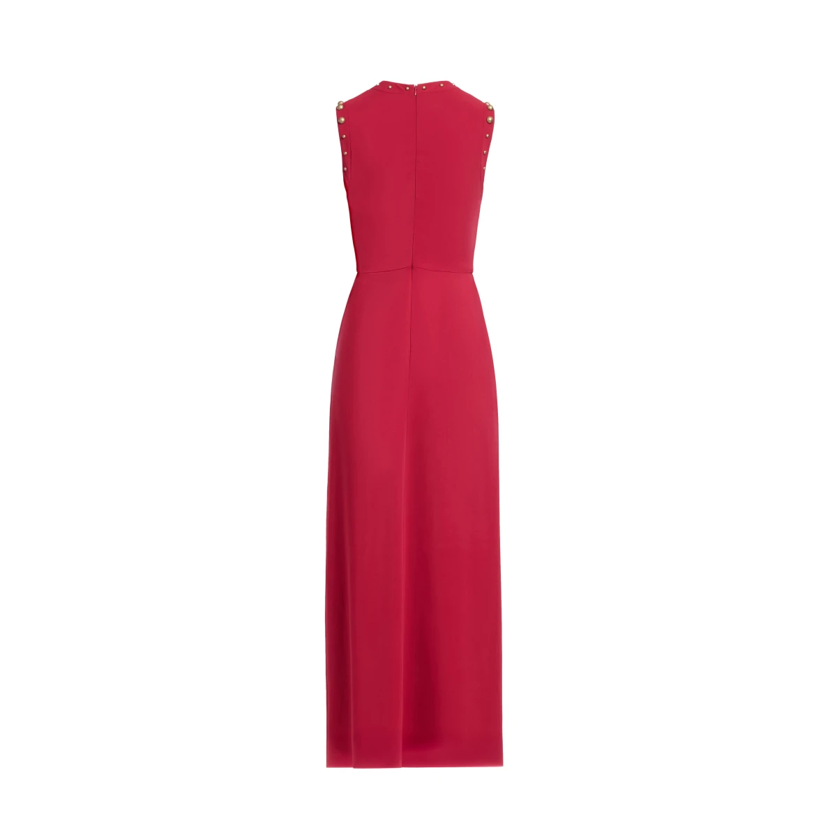 Elie Saab Stud Embellished Cady Dress in Red featuring Stud Embellishments – Luxury Designer Fashion at Coveti.