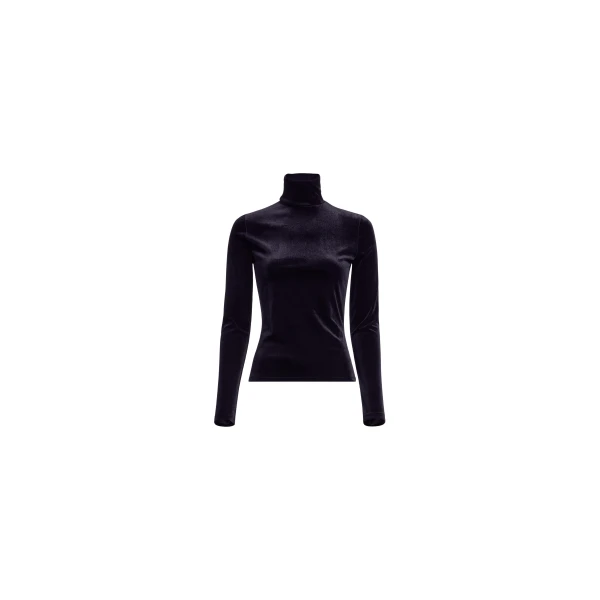 Elie Saab Velvet Top in Black featuring High Neck – Luxury Designer Fashion at Coveti.