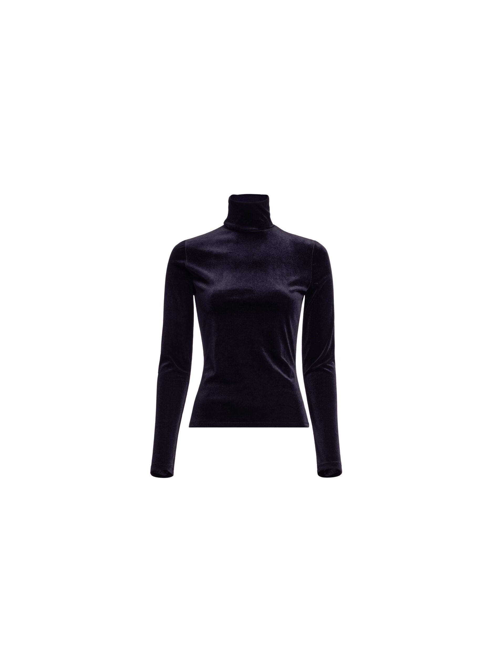 Elie Saab Velvet Top in Black featuring High Neck – Luxury Designer Fashion at Coveti.
