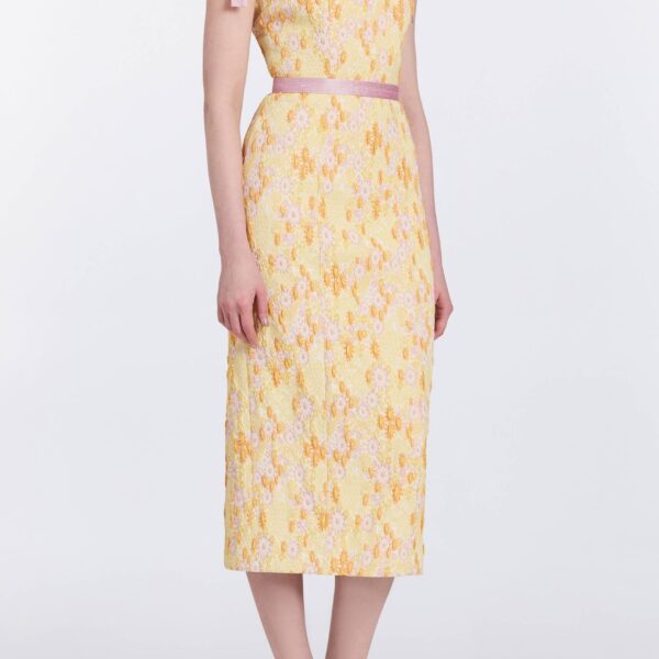 Markarian gowns with romantic neckline and structured silhouette