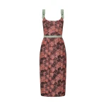Markarian gown with romantic neckline and structured silhouette
